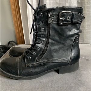 black combat boots